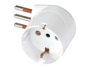 ADATTATORE SALVASPAZIO SCHUKO 90° 2P+T BIANCO- - 16A - 5 pezzi