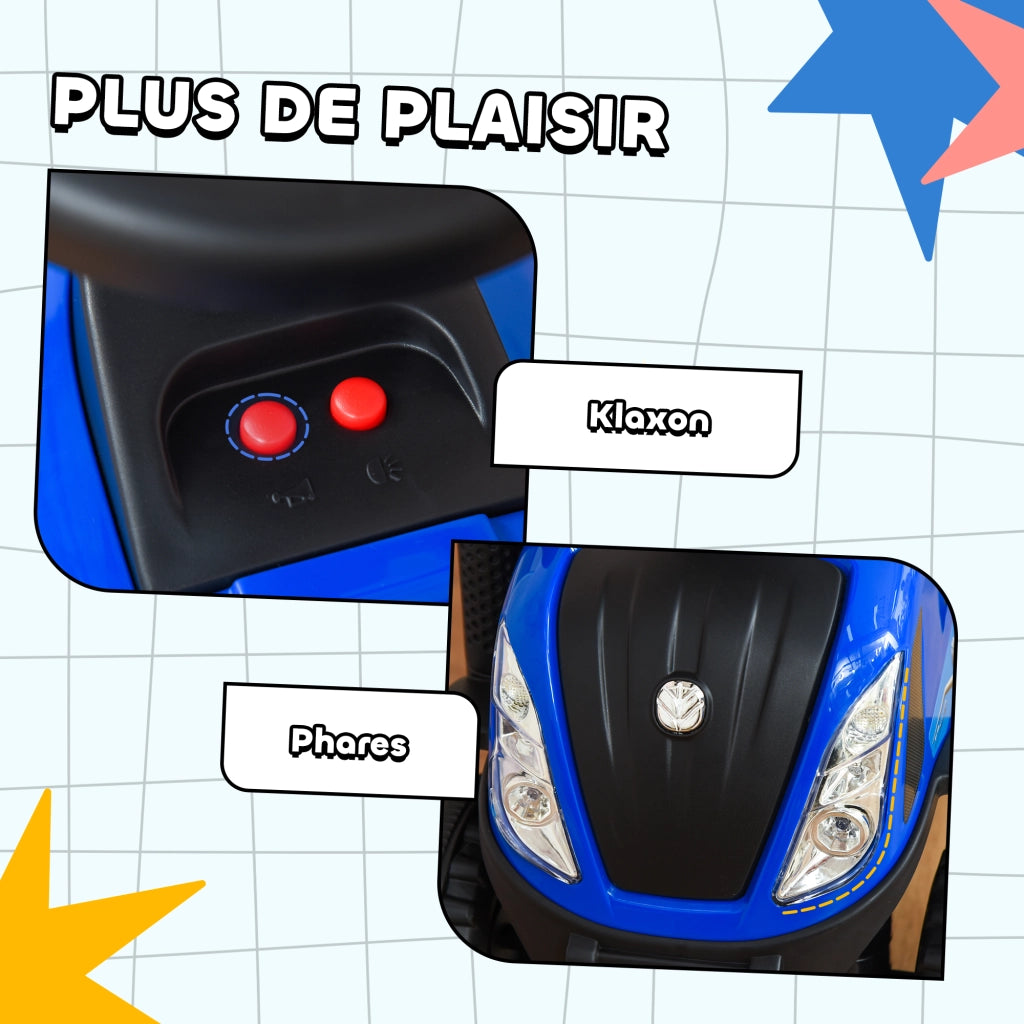 Trattore giocattolo per bambini con luce LED e cassa amovibile ¨C Minimal ¨C blu