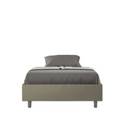 BS COM Letto una piazza e mezza con rete imbottito 120x200 similpelle cappuccino