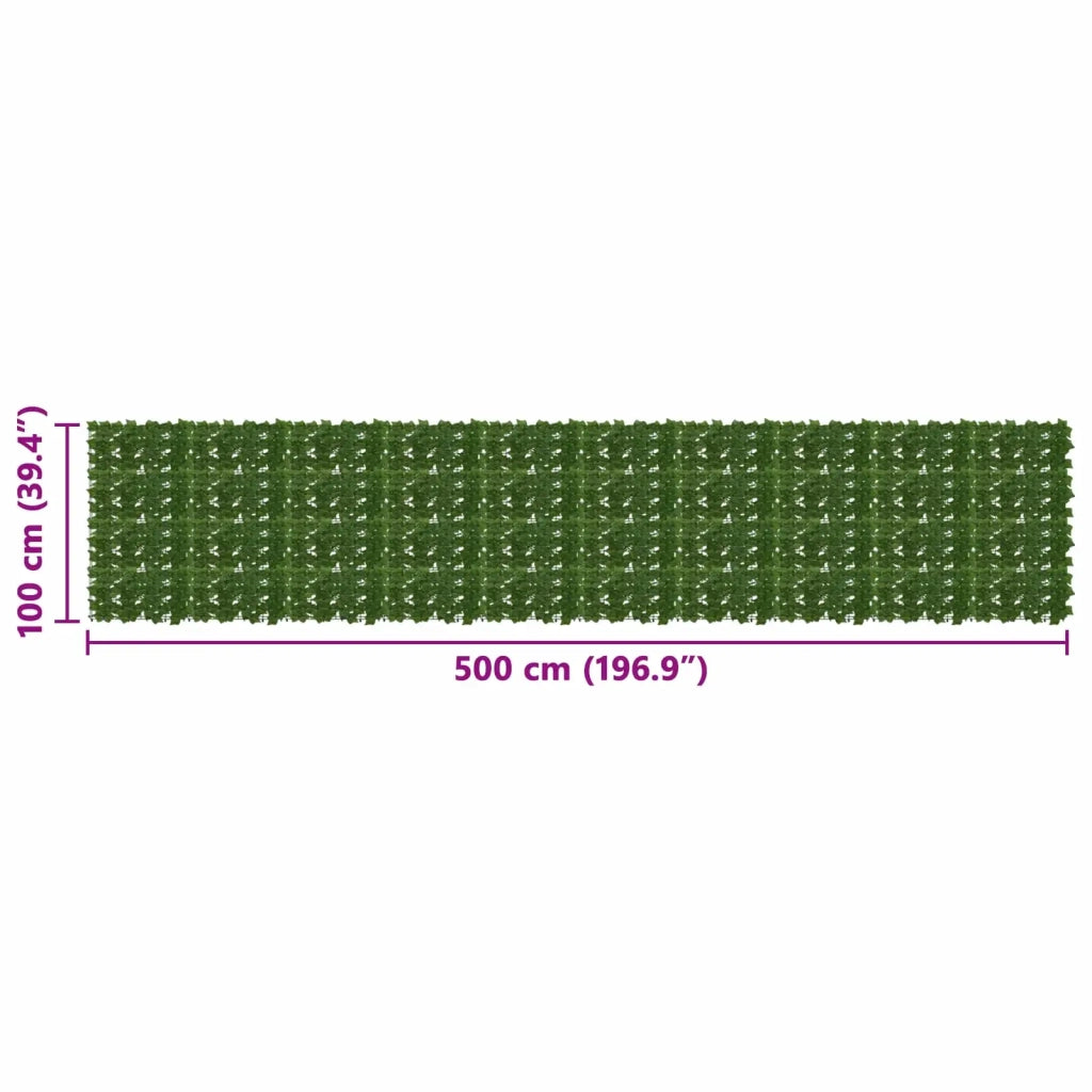 Schermo per balcone con foglie-Pannello per balcone Verde 500 x 100 cm