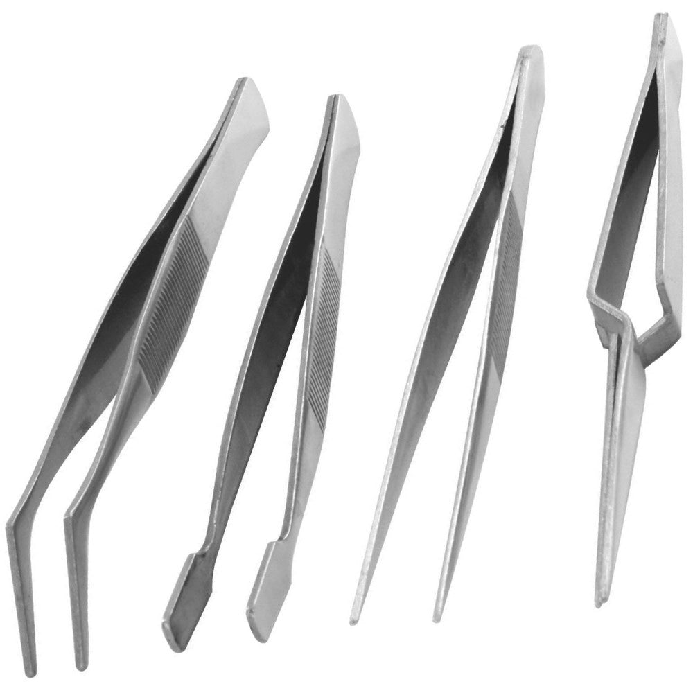 Trade Shop - Set 4 Pinzette Leva Togli Lische Lisca In Acciaio Inox Pesce Cucina Cake -