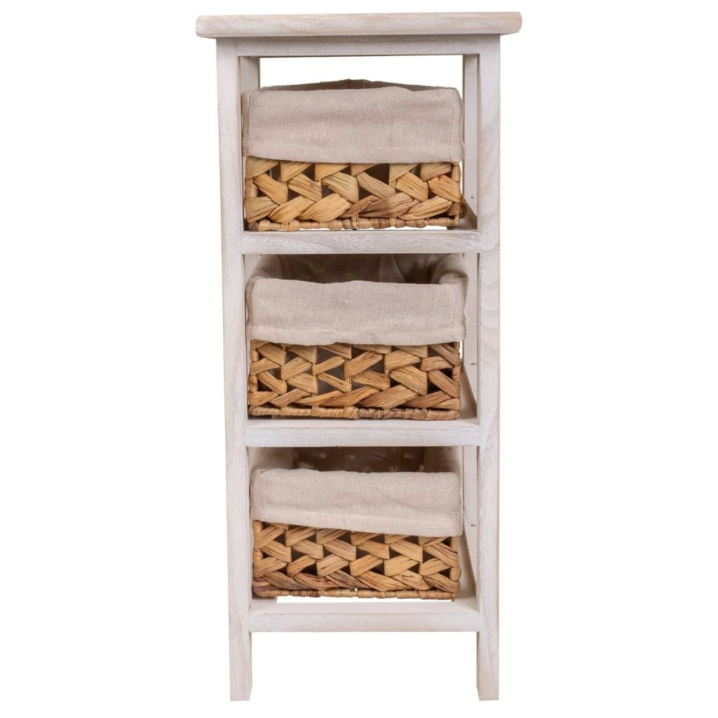 Comodino in legno bianco 25x25x57