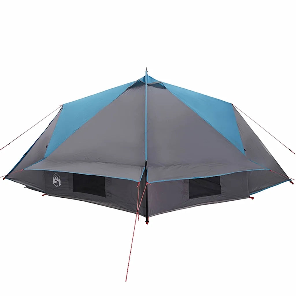 Tenda a struttura a piramide per 6 persone-Tenda da campeggio Blu e Grigio