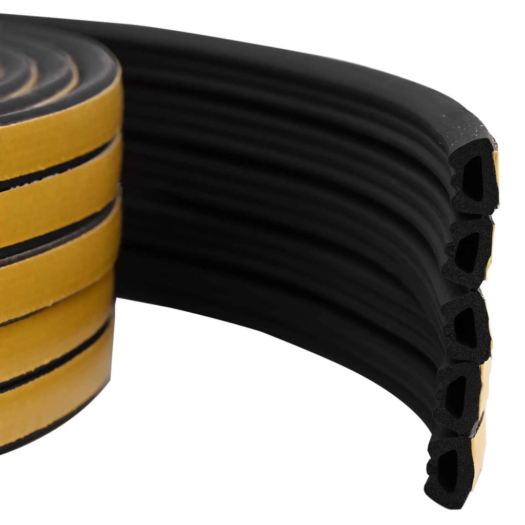 Nastro adesivo per finestre Nero 10 x 6 mm 12 m Schiuma EPDM 42038146