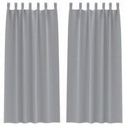 Tende Oscuranti | Tende Blackout con Anelli 2 pz Grigio chiaro 245 x 140 cm