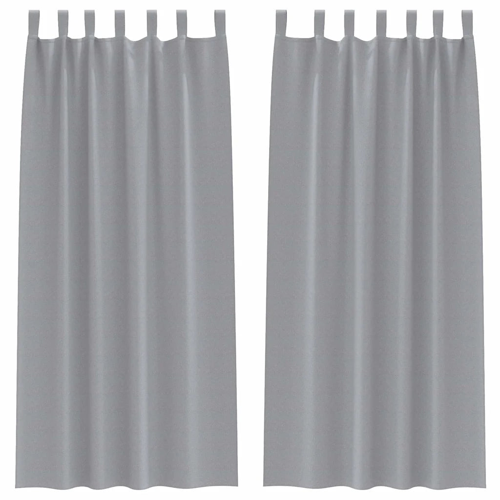 Tende Oscuranti | Tende Blackout con Anelli 2 pz Grigio chiaro 245 x 140 cm