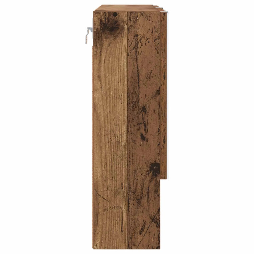 Mobiletto per specchio con porta Legno vecchio 59 x 17 x 55 cm 883372
