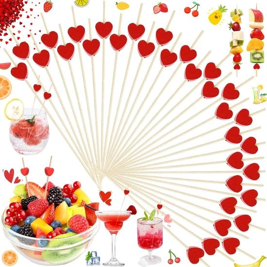100 pezzi di spiedini in legno per cocktail, spiedini di legno per finger food, 12 cm, per party e regali di compleanno