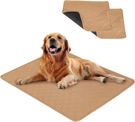 Matte igieniche per cani e gatti in materiale assorbente e lavabile - 2 pezzi - 100 x 70 cm - beige
