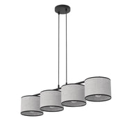 Lampada a sospensione ECO cilindrica 4xE27 grigio-nera Emibig