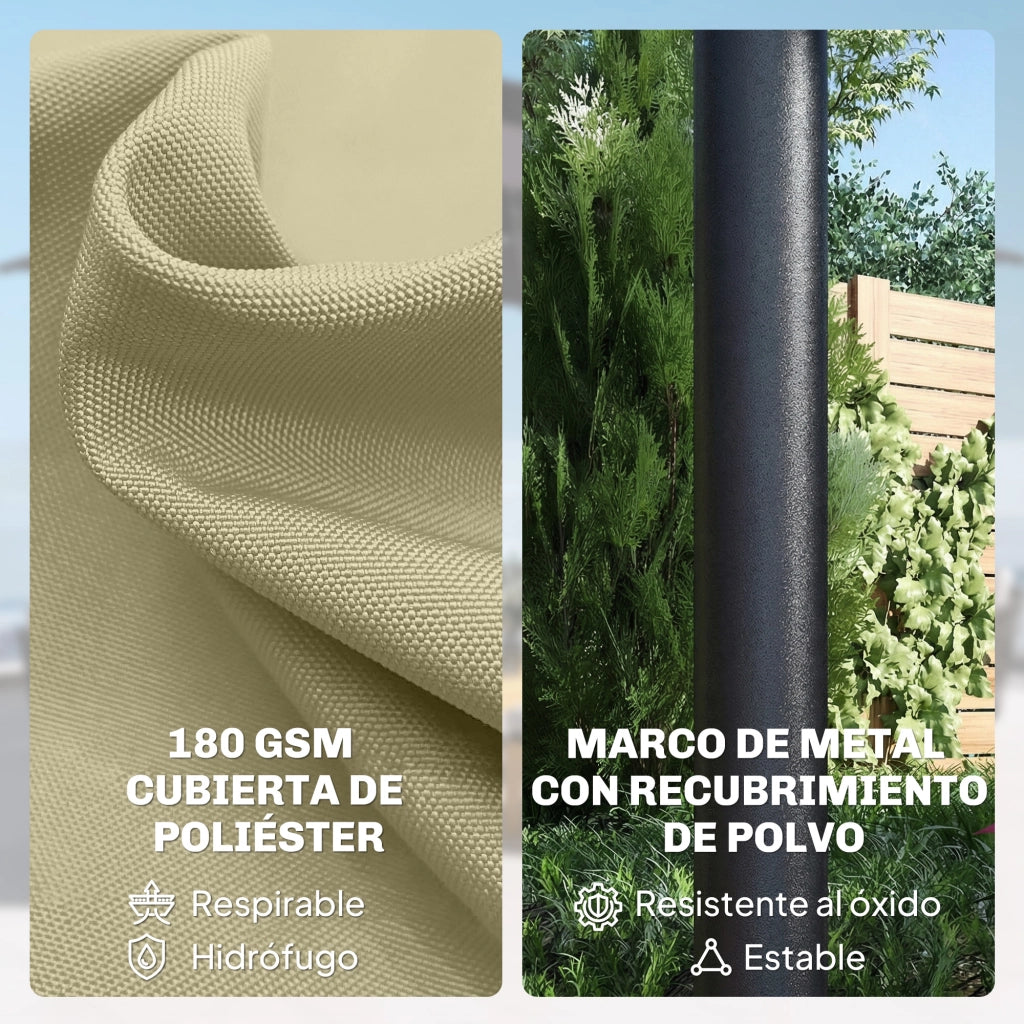 Ombrellone da Giardino ¨C zephmum ¨C Beige 4x2 m