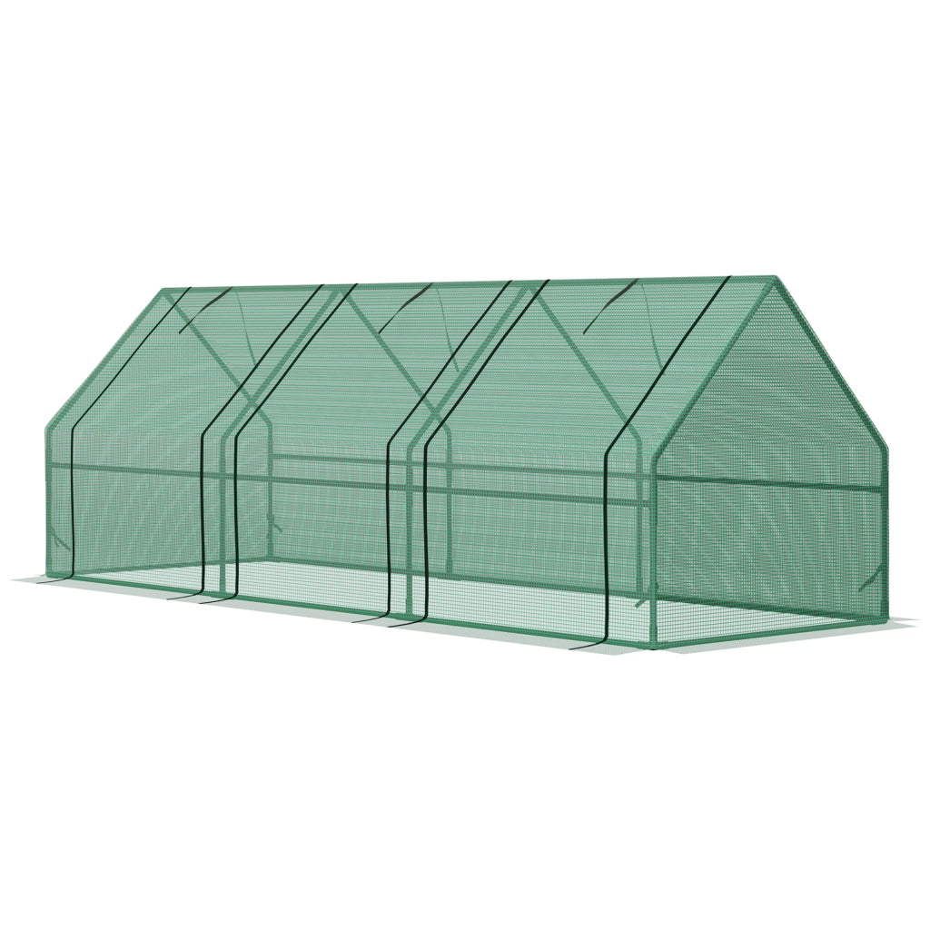 Serra da Giardino ¨C Xylo ¨C 270x90x90 cm Acciaio Verde con 3 Finestre per Esterno