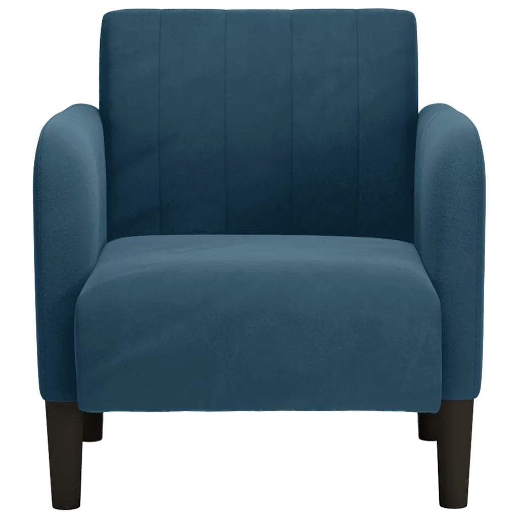 Divano Sedia con Braccioli Blu 54 cm in Velluto 4100577