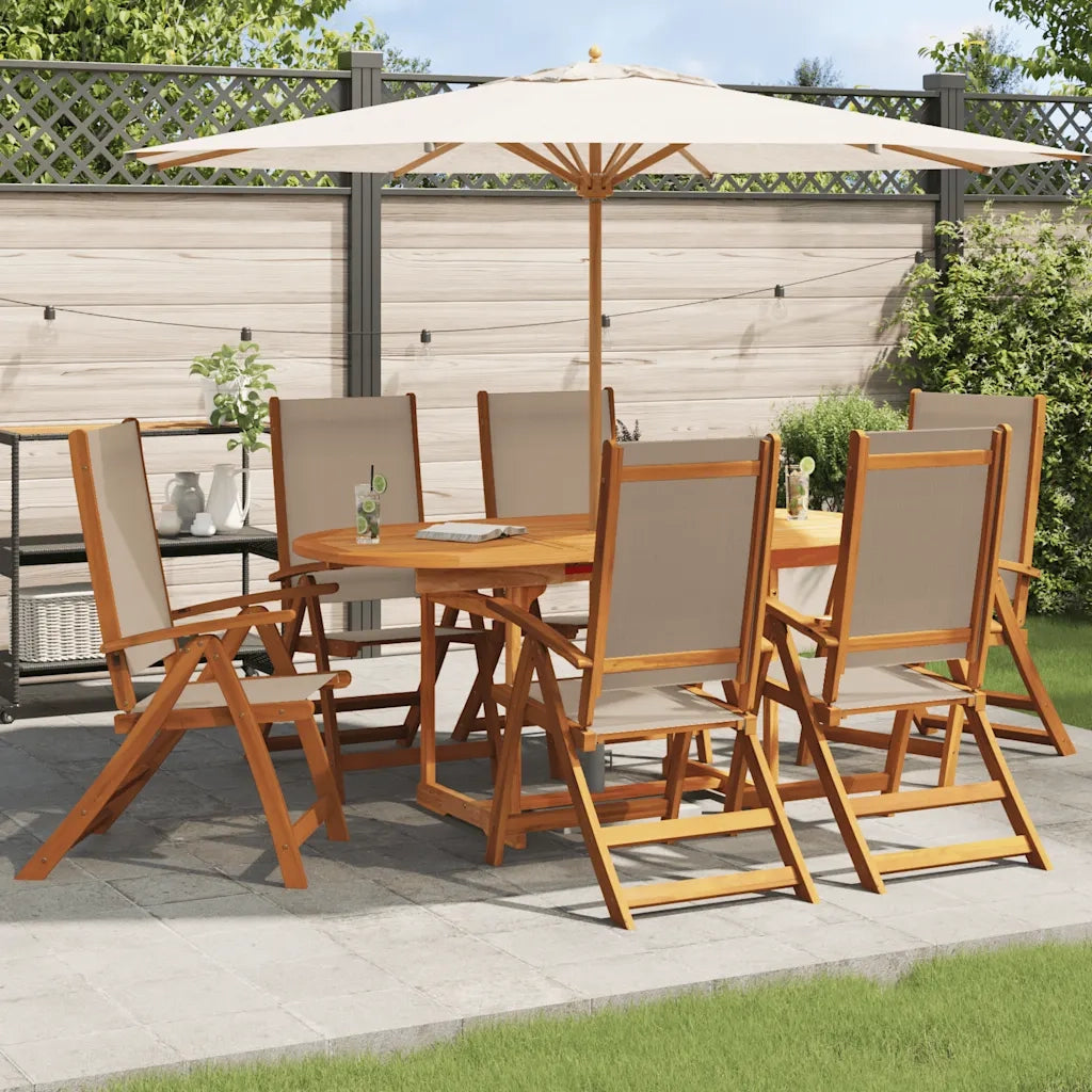 Sedie da Giardino Pieghevoli 6 pz Massello d'Acacia e Textilene 3279245