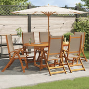 Sedie da Giardino Pieghevoli 6 pz Massello d'Acacia e Textilene 3279245