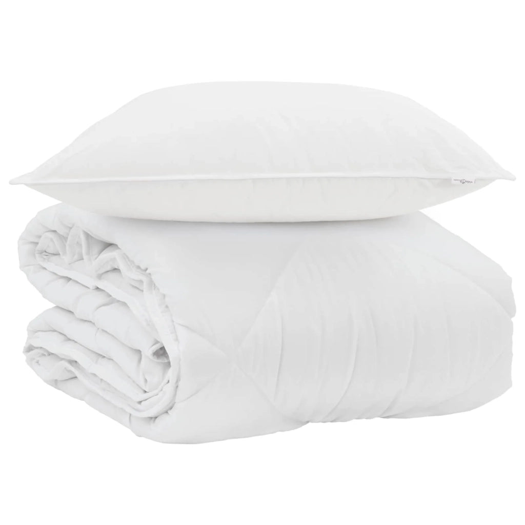 Duvet Estivo con cuscino 2 pcs Bianco Microfibra 3376425