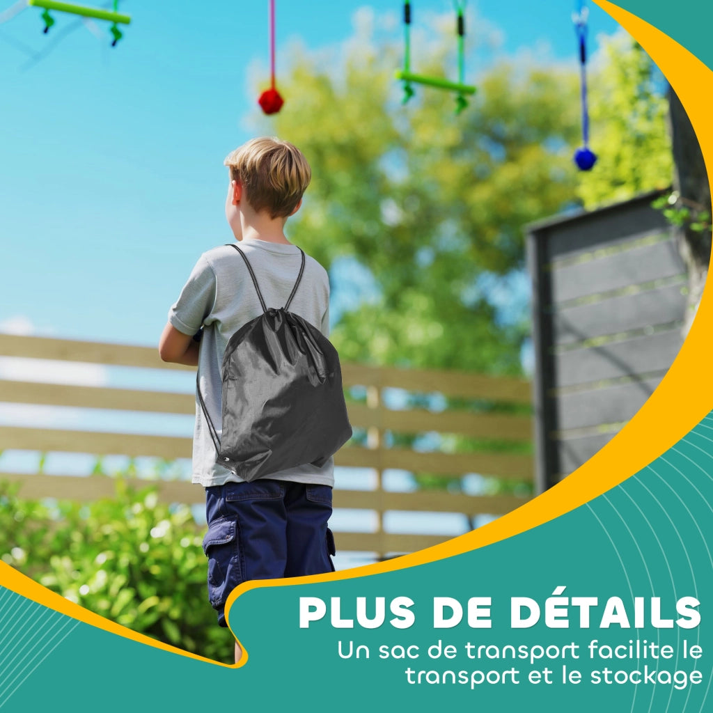 Set da gioco ninja per bambini con slackline e sacco ¨C Minimal ¨C blu
