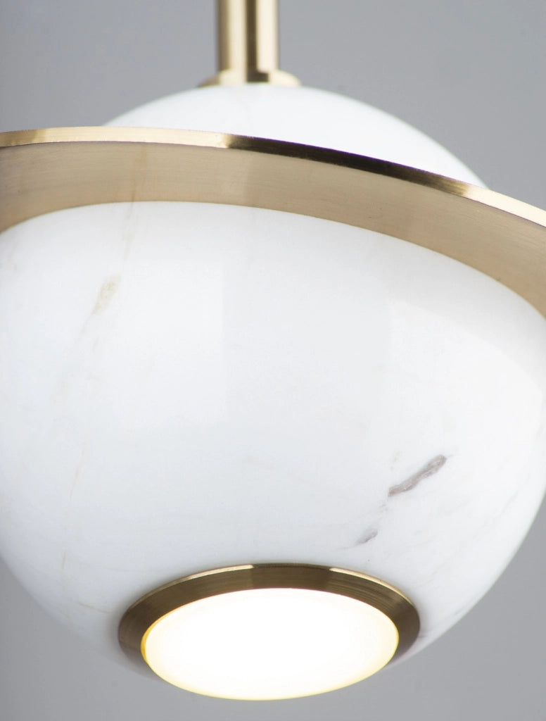 Lampada sospensione moderna marmo bianco oro LED 5W Maxlight