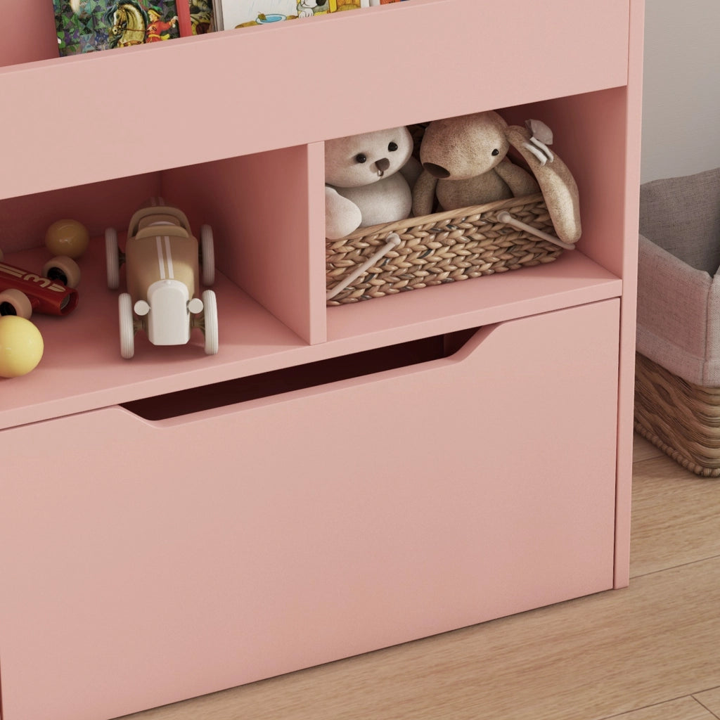 Libreria Bambini con Ripiani e Cassetto ¨C Minimal ¨C Rosa 60x30x90