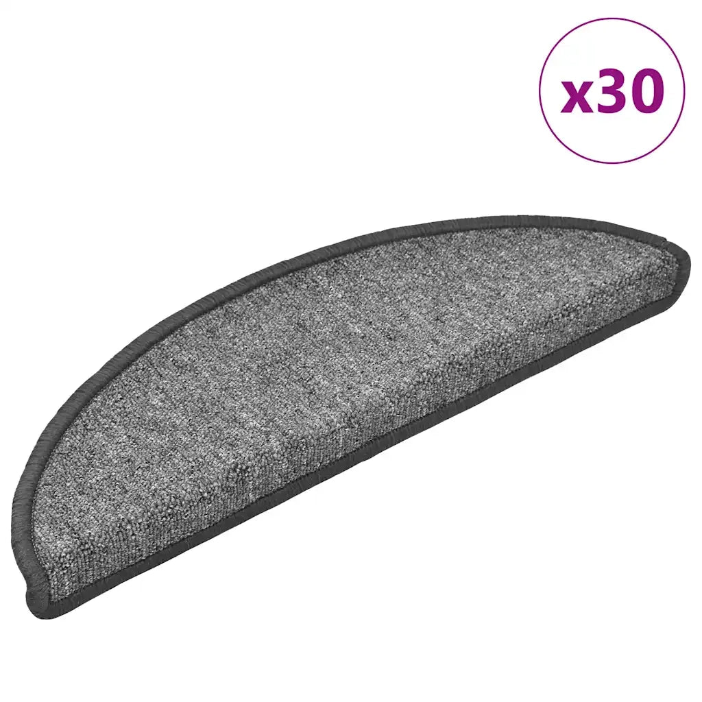 Tappetini per scale 30 pz 56x17x3 cm Grigio scuro Semicircolari 3365734