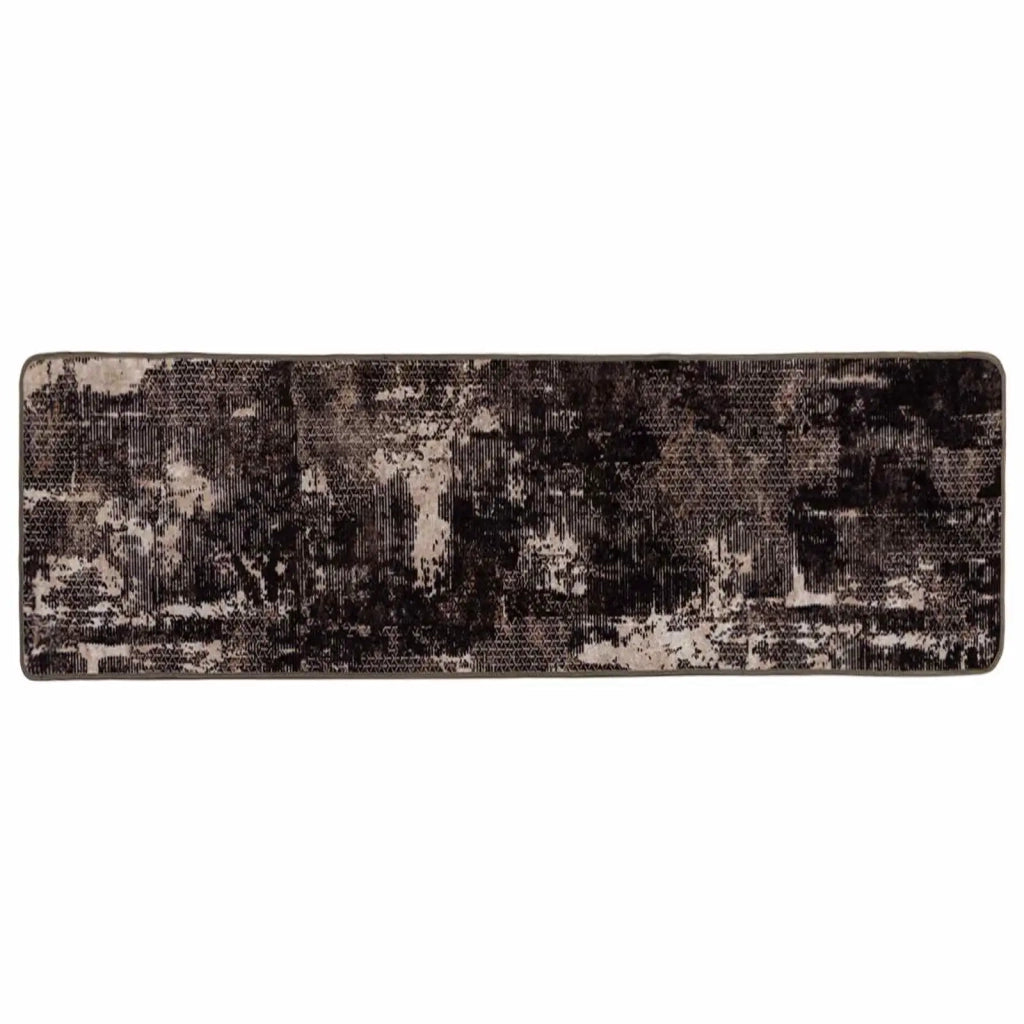 Runner Tappeto MARSA Nero 50 x 150 cm Poliestere e PVC 42023367