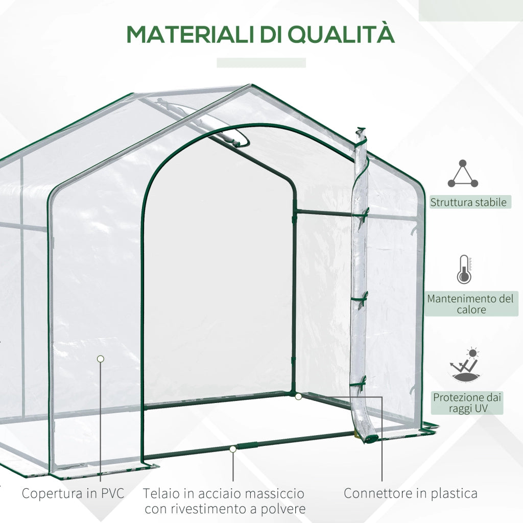 Serra da Giardino ¨C zephmum ¨C Plastica e Acciaio 180x100x152 cm Trasparente