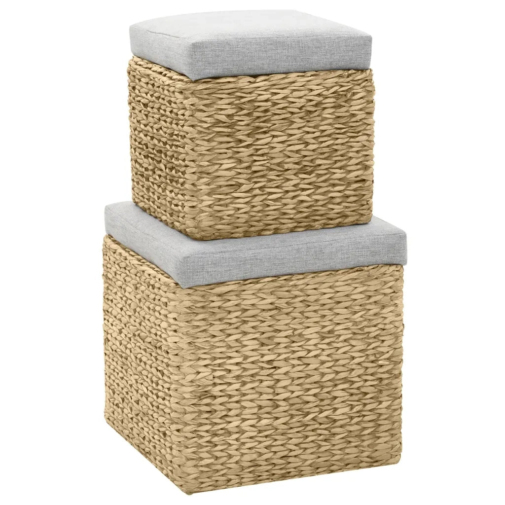 Set Pouf 2 pz in Giunco Grigio 246109