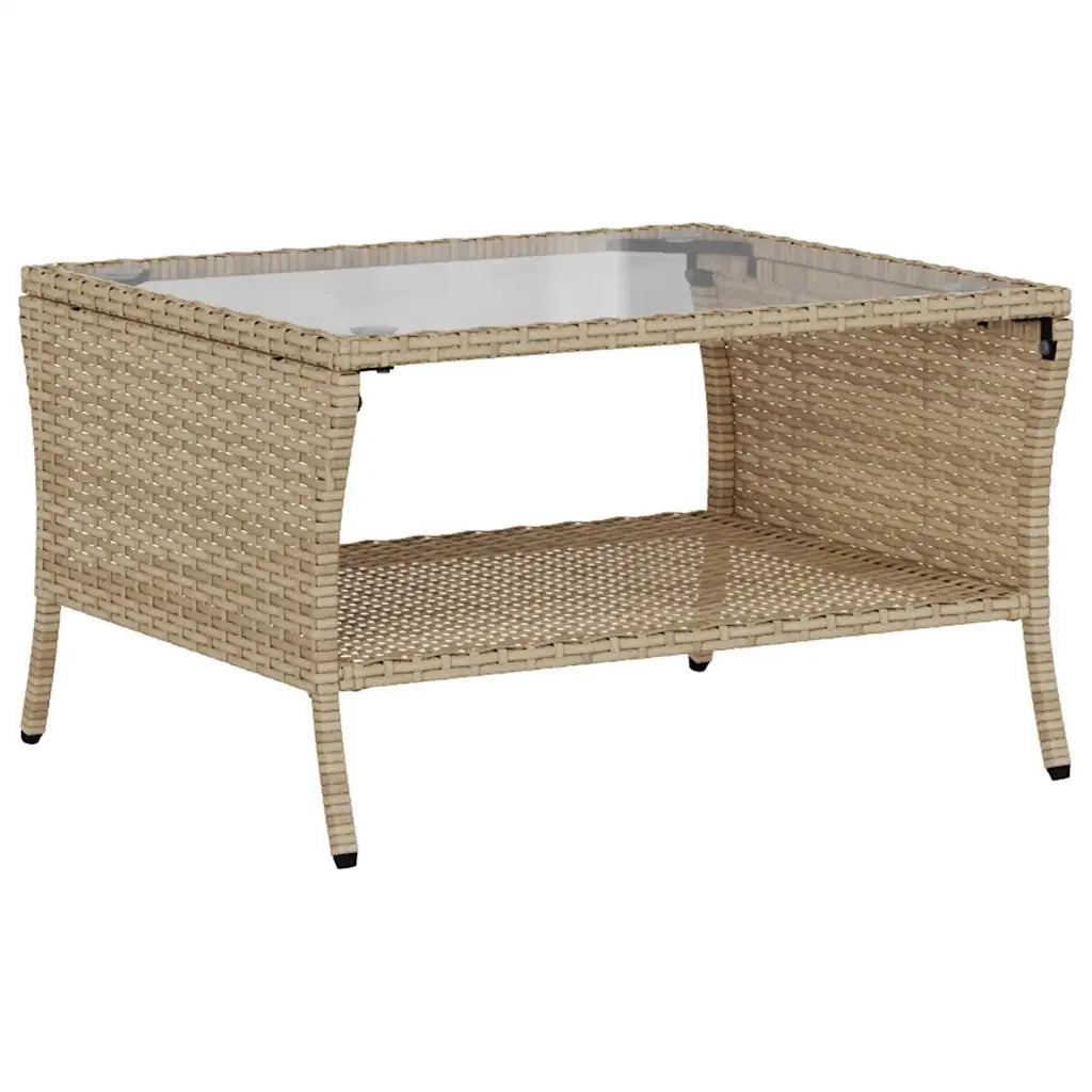 Divano Giardino 2 Posti con Cuscini e Tavolo-Sofa da Giardino-Divanetto da esterno Beige Polyrattan 713419