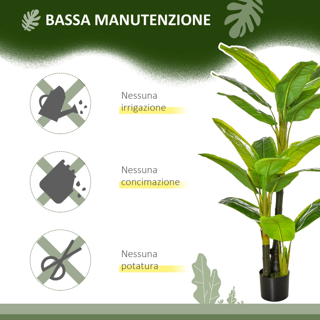 Banano Pianta in Vaso da 150cm. Albero di Banano Artificiale per Interno ed Esterno