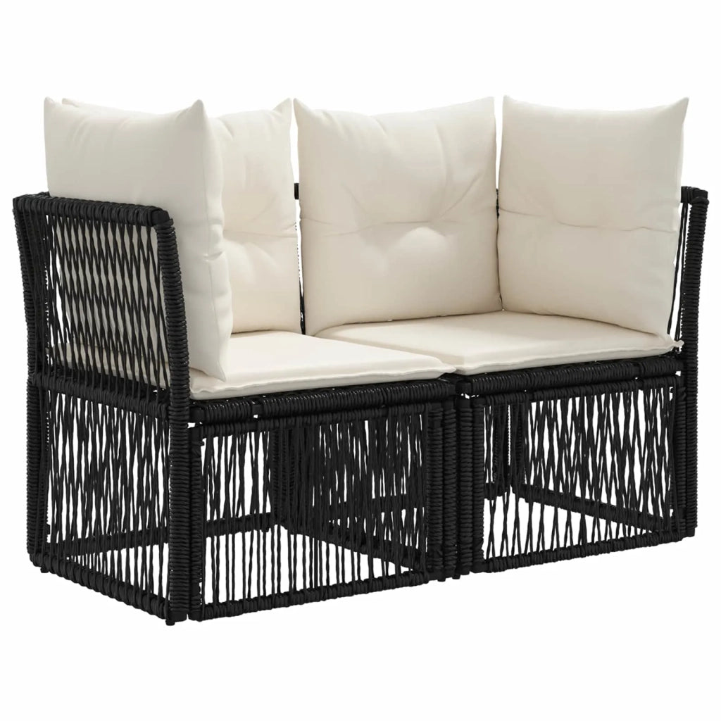 Set Divano da Giardino 4 pz Nero polyrattan 3434209