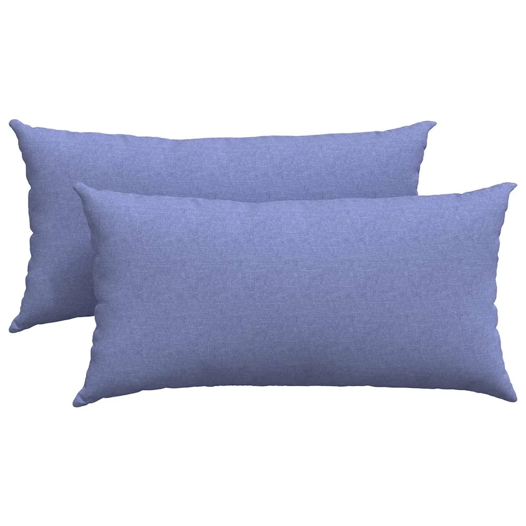 Cuscini da Divano 2 pz | Cuscini per sedie Blu jeans 80 x 40 cm Tessuto