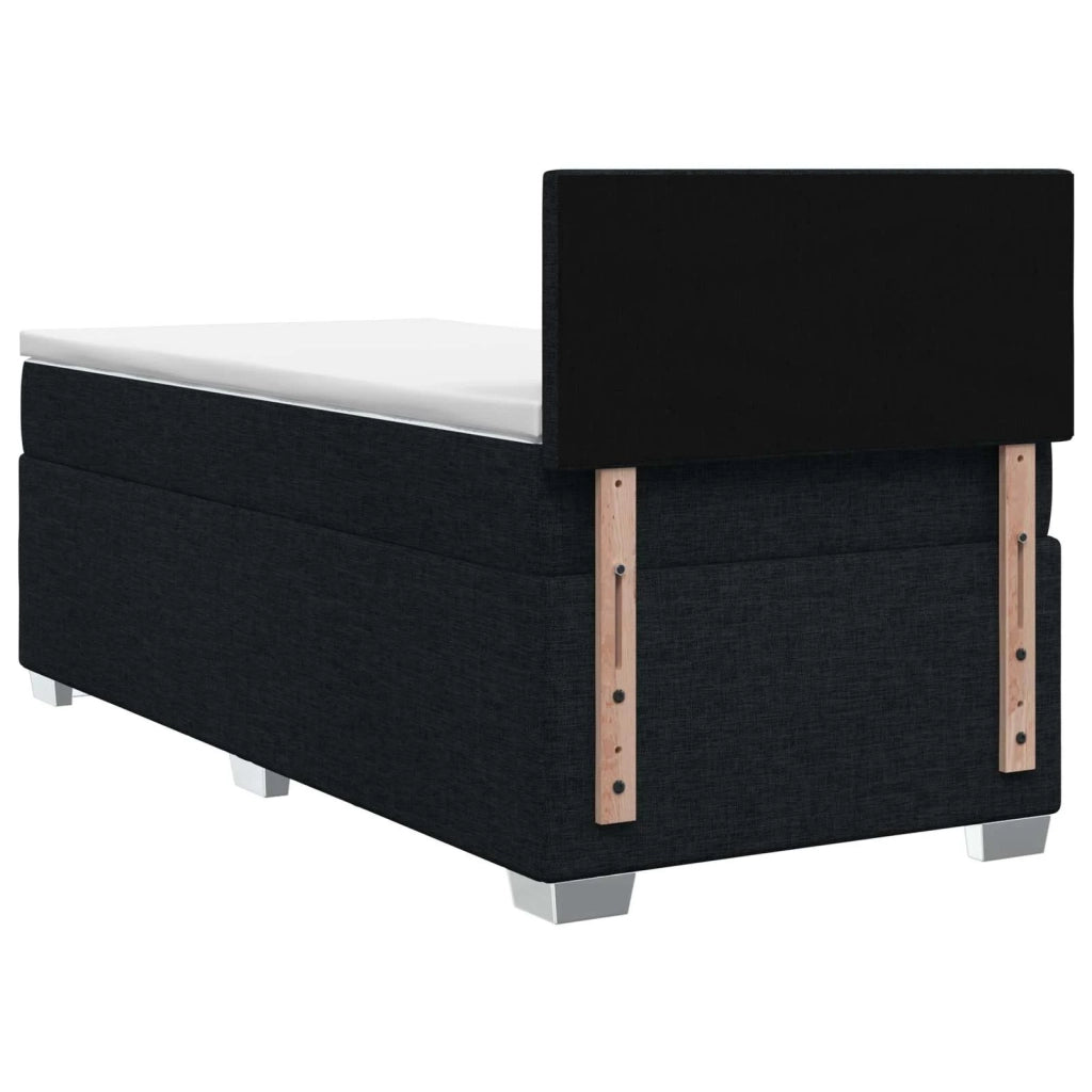 Letto con Box Spring, Materasso e LED Nero 90 x 200 cm Tessuto 3451856