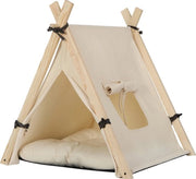 Tipi per cani / gatto - Casa per gatto / cane - Tenda con cuscino per cane - Beige, 45 x 45 x 55