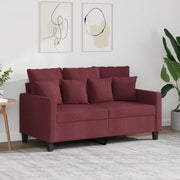 Divano a 2 Posti Rosso Vino 120 cm in Tessuto 359265