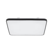 Plafoniera bagno quadrata 63,5cm LED 64W 3000K nera