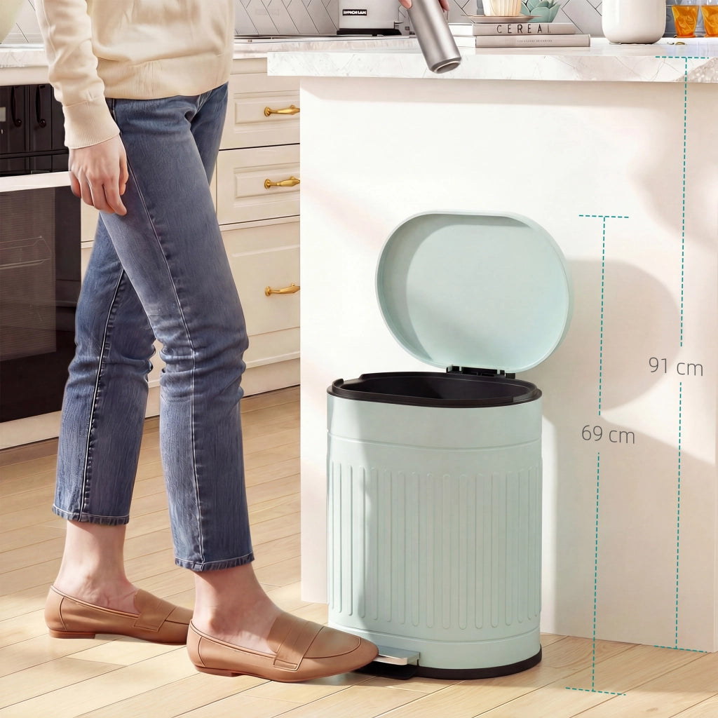 Bidone 20L con Pedale e Coperchio ¨C Minimal ¨C Verde 36.5x31.2x45 cm
