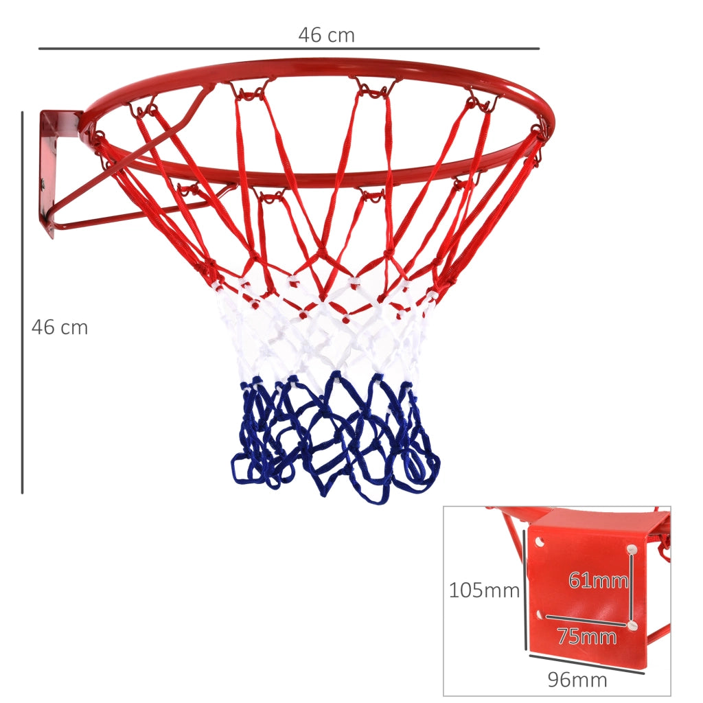 EasyComfort Canestro Basket da Muro in Ferro con Rete in Nylon per Esterno e Interno, Φ46cm