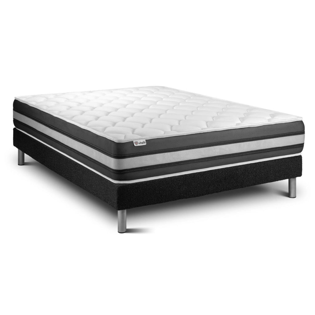 Letto con materasso VITAL SPRING ZEN 130 x 200 cm Rete Kit Nero