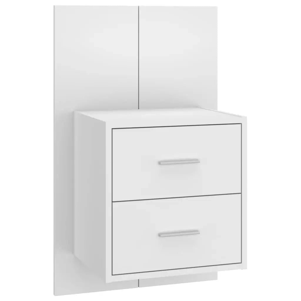 Testiera per Letto con Comodini in Legno Multistrato Bianco 3115708
