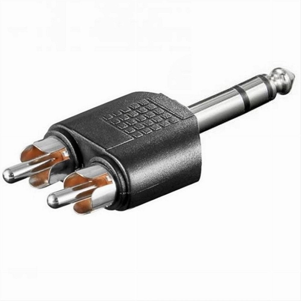 Trade Shop - Connettore Adattatore Audio Stereo Da 2 Rca Maschio Ad Aux 6.5 Mm Maschio C-044 -