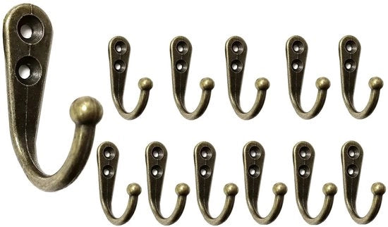 Set di chiodi a muro in metallo vintage - 12 pezzi in bronzo