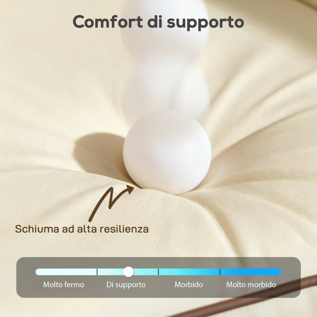 Poltrona Relax Moderna ¨C Xylo ¨C Similpelle Beige con Imbottitura Spessa e Tasca