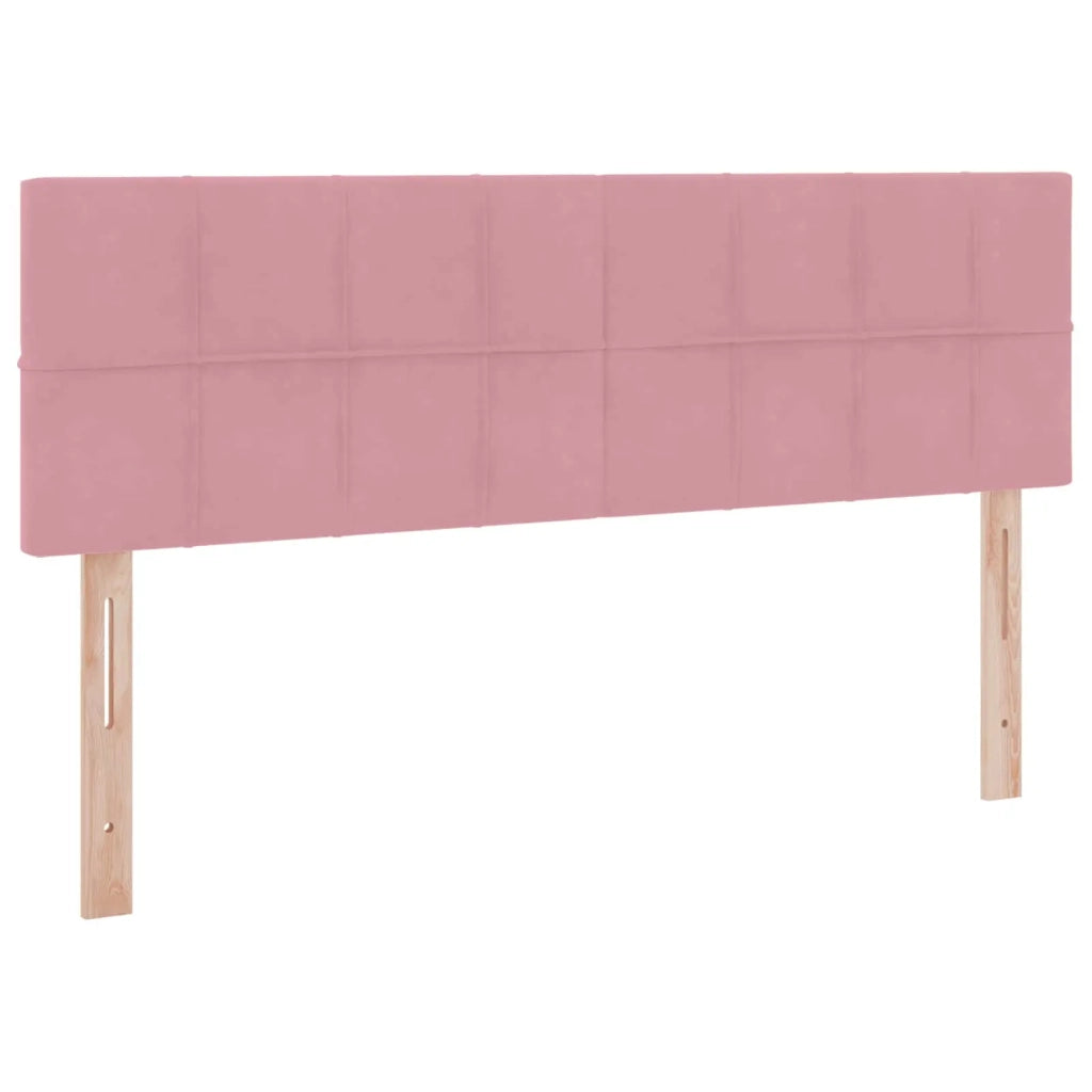 Letto con contenitore e LED con led Rosa 140 x 190 cm Velluto 3371396