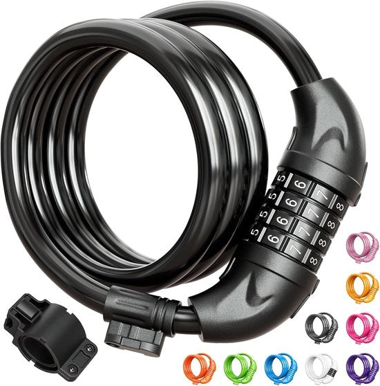Blocco Freno per Bicicletta, Blocco Freno per Bicicletta a Cavo 1,2 Metri Resettabile, Blocco Freno per Bicicletta Combinato con Braccio di Montaggio, Accessori per Biciclette, Scooters Elettriche, Motocicli