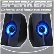 Trade Shop - Set Mini Altoparlanti Speakers Per Basso Per Computer Luci Led Colorate Q-t124 -