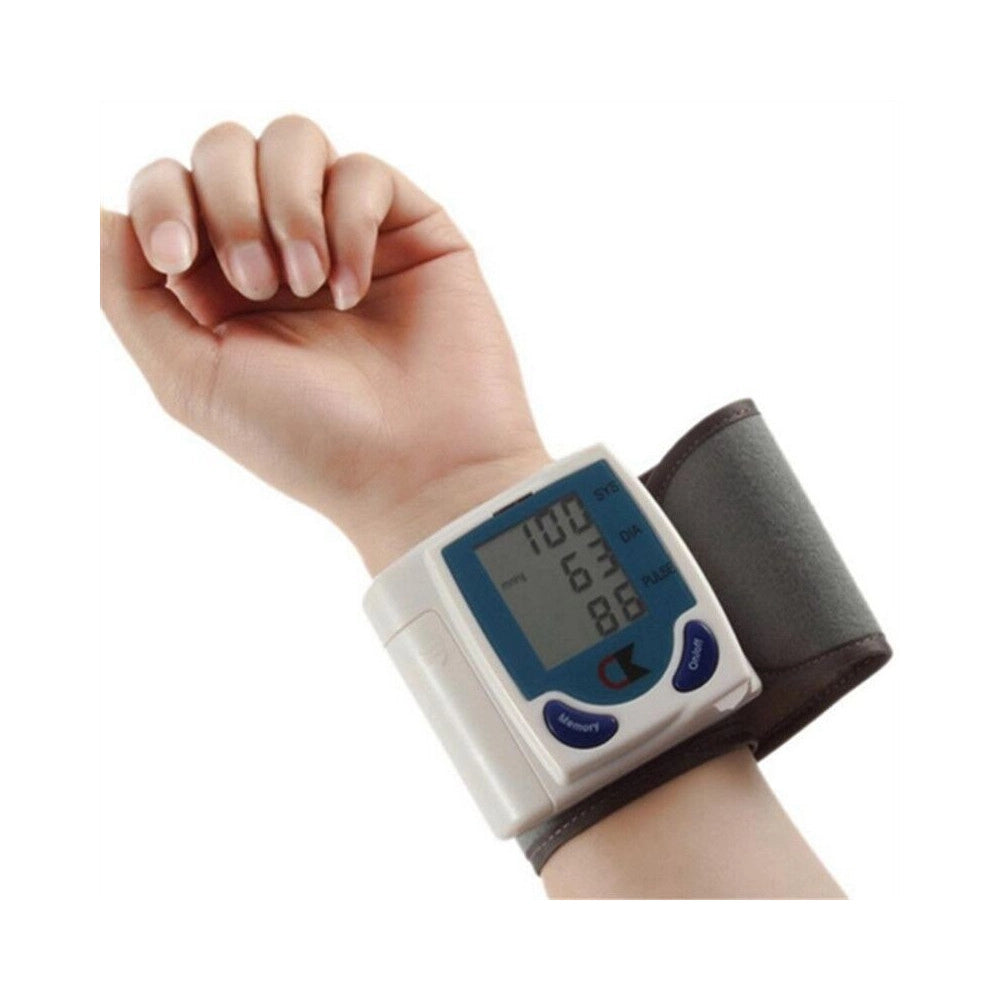 Trade Shop - Sfigmomanometro Misuratore Di Pressione Da Polso Automatico Digitale Lcd Ck101 -