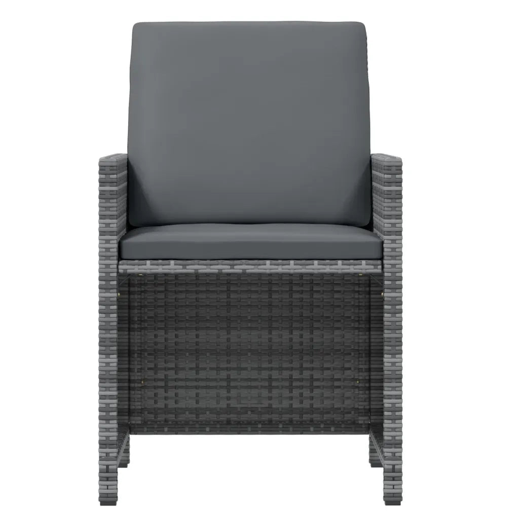 Set Pranzo da Giardino 9 pz con Cuscini in Polyrattan Grigio 3095526