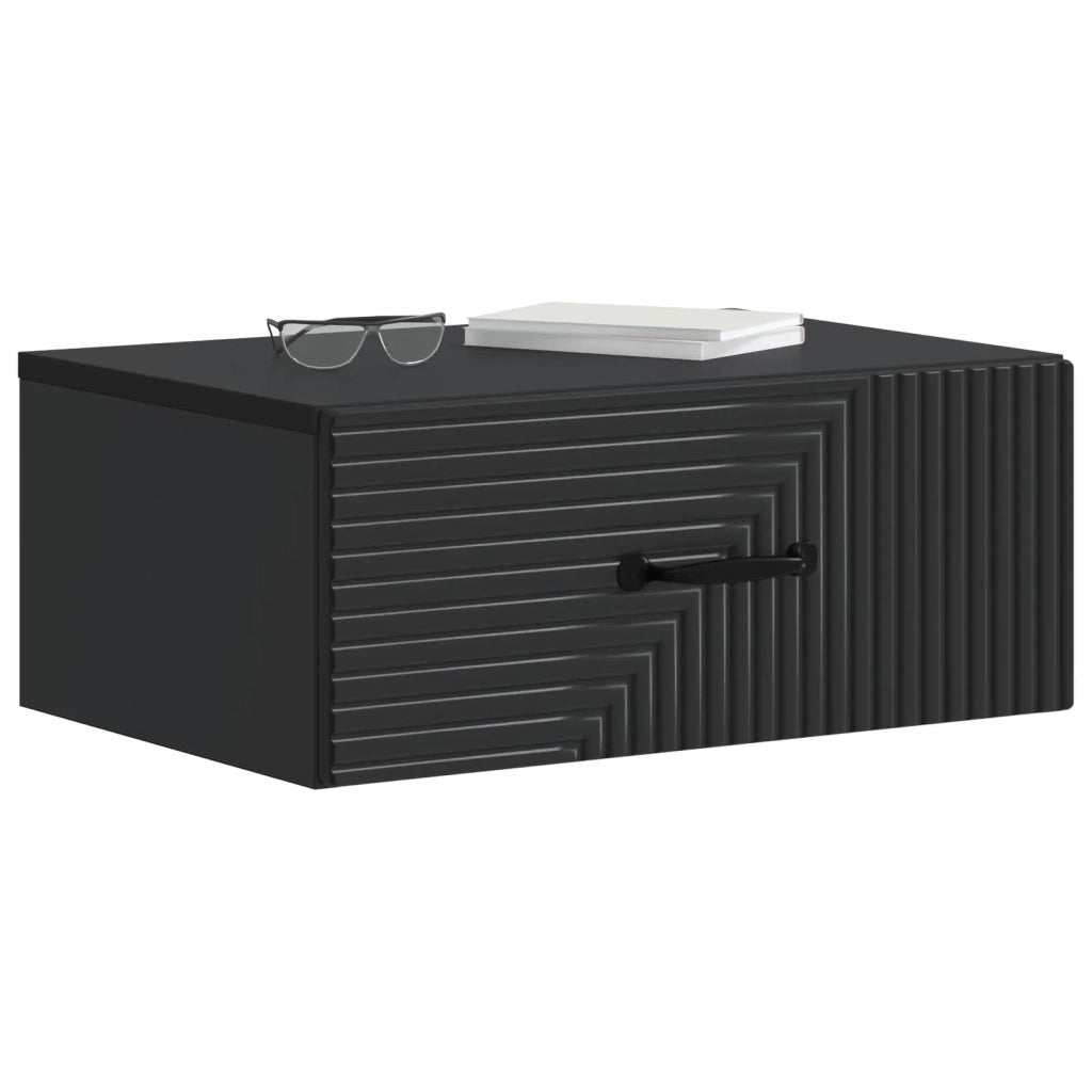 Mobiletto da notte a muro 2 pcs Nero 49 x 34,5 x 20 cm 898618