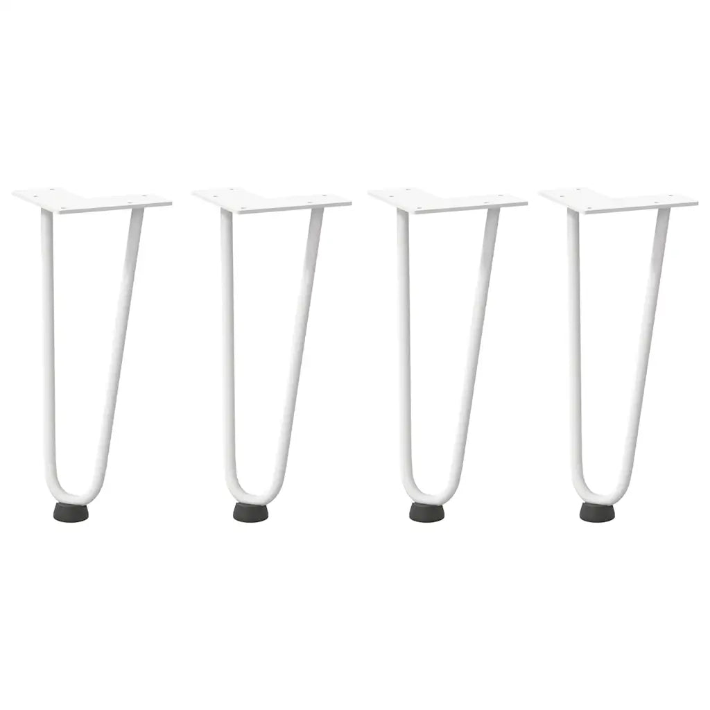 Gambe a forcina per tavolino 4 pz bianche 30 cm in acciaio massiccio 4012417