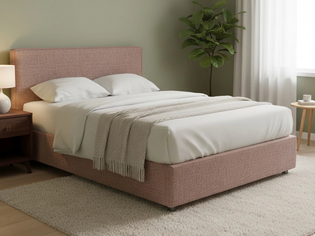 Lichfield, Letto Matrimoniale Sfoderabile Made in Italy, Rosa Antico